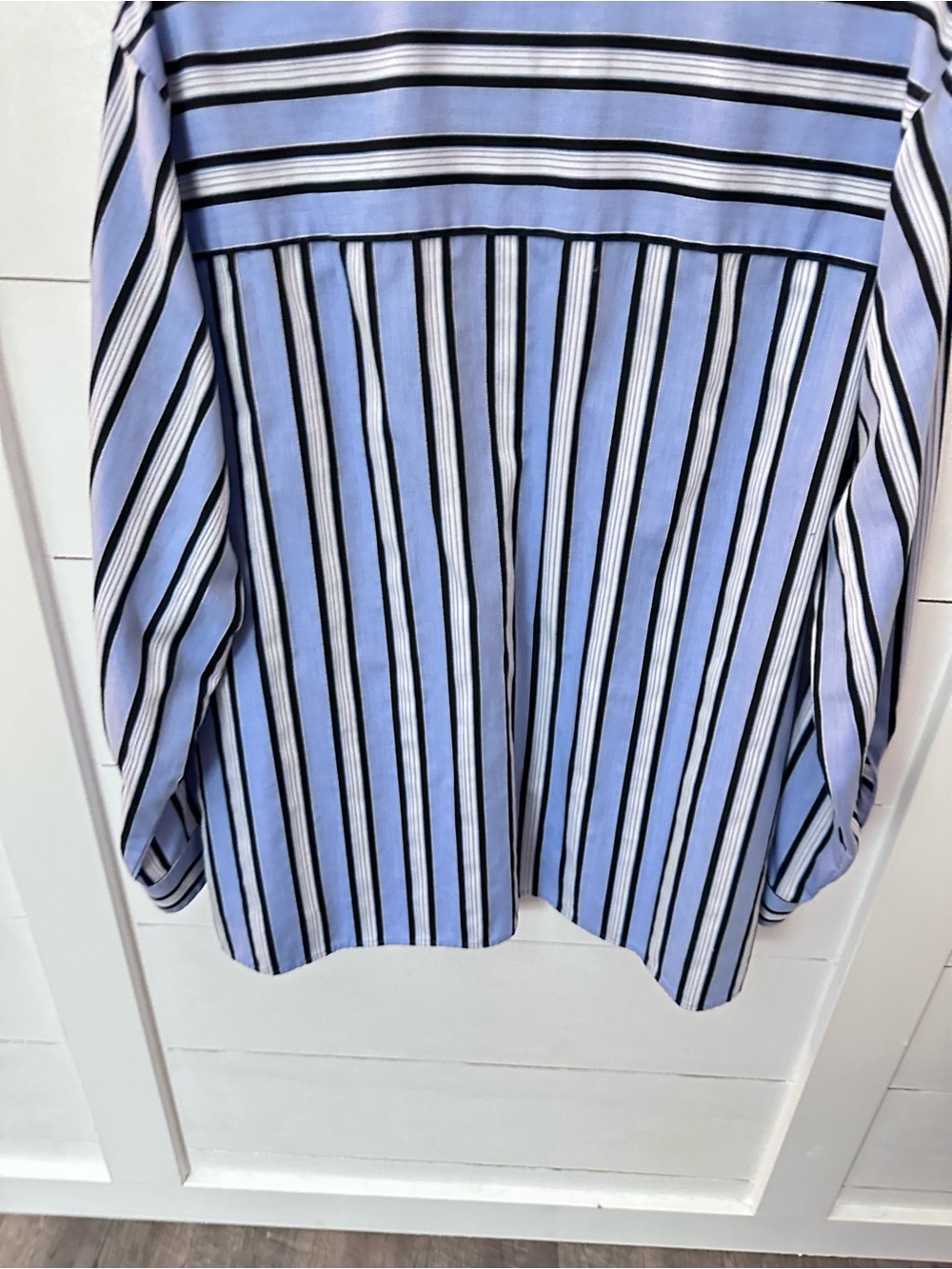 Foxcroft 16W blue stripe classic wrinkle free long sleeve button down blouse - Picture 11 of 14
